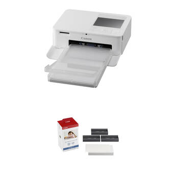 Canon SELPHY CP1500 Compact Photo Printer with Ink and Paper Kit (White)