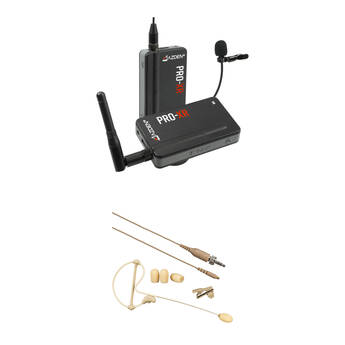 Azden PRO-XR Digital Camera-Mount Wireless Microphone System with Omni Lavalier and Earset Kit (2.4 GHz)