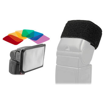 Vello Universal Softbox with Colored Gels and Cinch Strap Kit (Small)