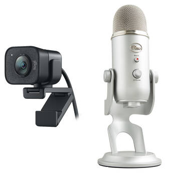 Logitech StreamCam Full HD Webcam and Blue Yeti USB Microphone Kit