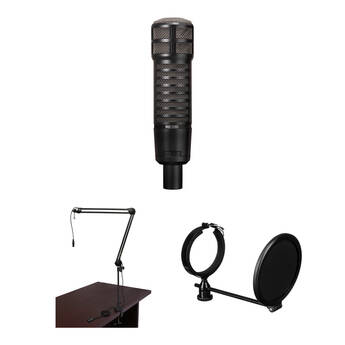Electro-Voice RE320 Podcasting Microphone Kit with Broadcast Arm, XLR Cable & Pop Filter