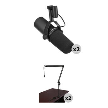 Shure SM7B 2-Person Dynamic Vocal Microphone and Broadcast Arm Kit