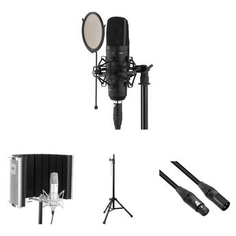 Senal SC-550X Professional Cardioid Condenser Microphone Kit with Reflection Filter, Stand, and Cable