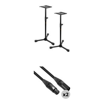 B&H Photo Video Studio Monitor Stands Kit with XLR Cables
