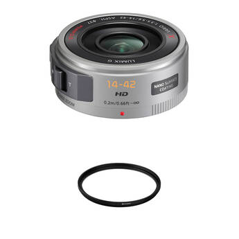 Panasonic LUMIX G X Vario PZ 14-42mm f/3.5-5.6 Power O.I.S. Lens with Filter Kit (Silver)
