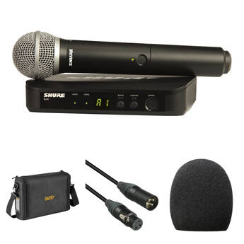 Shure BLX24/PG58 Wireless Handheld Microphone System with PG58 Capsule and Bag Kit (H9: 512 to 542 MHz)