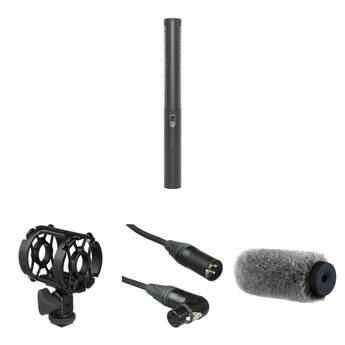 Azden SGM-250P Shotgun Microphone with Shockmount, Windshield, and XLR Cable Kit (Phantom Only)