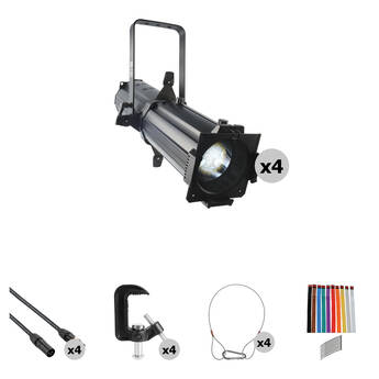 CHAUVET DJ EVE E-100Z Ellipsoidal LED Spot Fixture 4-Light Kit with Accessories