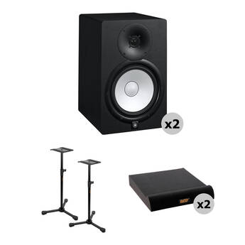Yamaha HS8 Powered Studio Monitors with Stands and Isolation Pads Kit