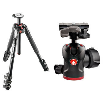 Manfrotto MT190XPRO4 Aluminum Tripod Kit with 494 Mini Ball Head and RC2 QR Plate