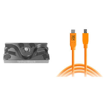 Tether Tools TetherPro USB 2.0 Type-C to Mini-USB Type-B Cable & TetherBLOCK MC Multi Cable Mounting Plate Kit