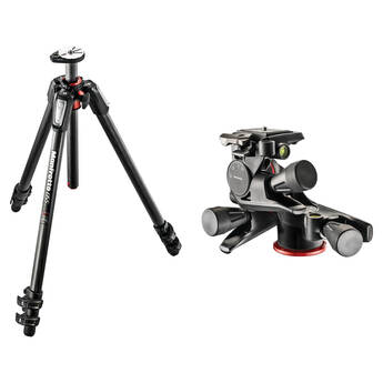 Manfrotto MT055CXPRO3 Carbon Fiber Tripod with XPRO Geared 3-Way Pan/Tilt Head Kit