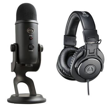Blue Yeti USB Microphone and ATH-M30x Headphone Kit (Blackout)