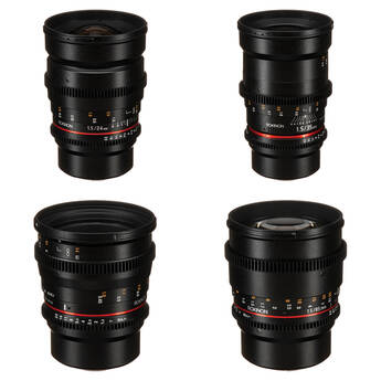 Rokinon 24, 35, 50, 85mm T1.5 Cine DS Lens Bundle for Micro Four Thirds Mount