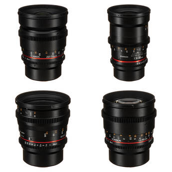 Rokinon 16, 35, 50, 85mm Cine DS Lens Bundle for MFT Mount