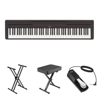 Yamaha P-45 Compact Portable Digital Piano Bundle (Black)