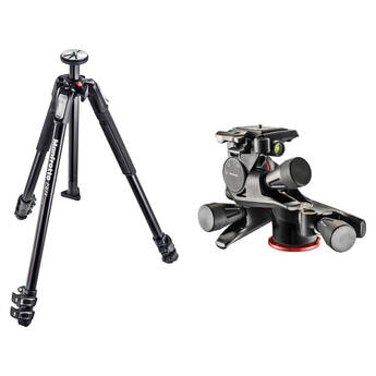 Manfrotto MT190X3 Aluminum Tripod with XPRO Geared 3-Way Pan/Tilt Head Kit