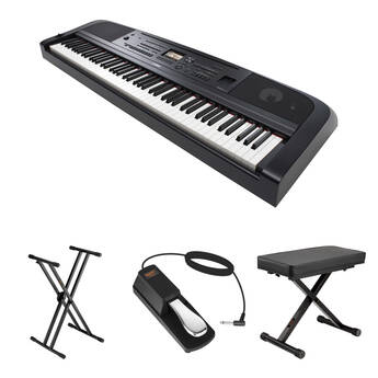Yamaha DGX-670 Portable Digital Grand Piano Value Bundle with X-Stand, Single Pedal, and X-Bench (Black)