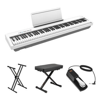 Roland FP-30X Value Bundle with Digital Piano, X-Stand, Pedal, and X-Bench (White)
