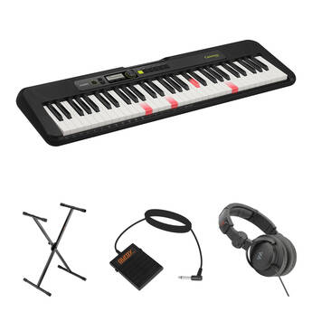 Casio LK-S250 61-Key Touch-Sensitive Portable Keyboard with Lighted Keys Value Kit