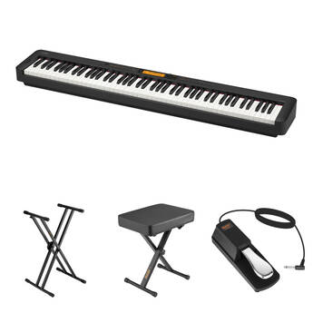 Casio CDP-S360 88-Key Slim-Body Portable Digital Piano Kit with Stand, Bench, and Pedal (Black)