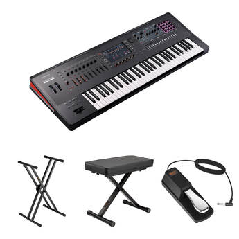 Roland Fantom 6 EX 61-Key Music Workstation Keyboard Kit with X-Stand, X-Bench, Pedal