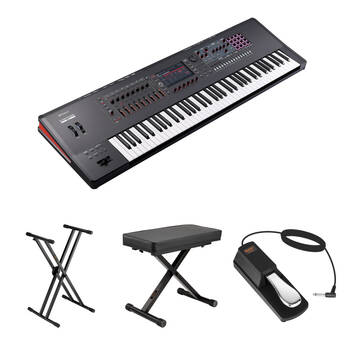 Roland Fantom 7 EX 76-Key Music Workstation Keyboard Kit with X-Stand, X-Bench, Pedal