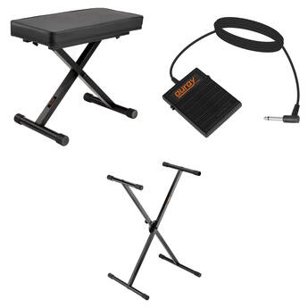Auray X-Stand with X-Bench and Sustain Pedal Keyboard Essentials Kit