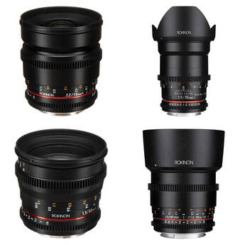 Rokinon 16, 35, 50, 85mm Cine DS Lens Bundle for Canon EF Mount