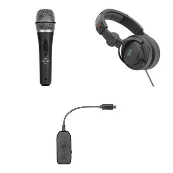 Polsen HH-IC Handheld Condenser Mic for iOS and Android Devices Kit with Headphones and USB Type-C Adapter