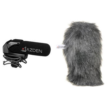 Azden SMX-15 Shotgun Video Mic and Furry Windshield Cover Kit