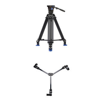 Benro BV4 Pro Dual-Stage Video Tripod Kit with DL-08 Tripod Dolly