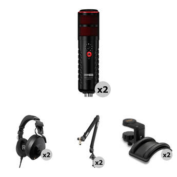 RODE X XDM-100 2-Person Podcasting Kit with Broadcast Arms, Headphones & Holders