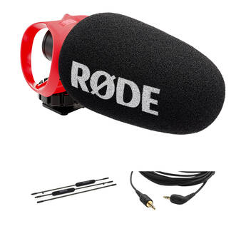 RODE VideoMicro II Ultracompact Camera-Mount Shotgun Microphone Boompole Kit