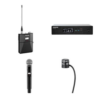 Shure QLXD2 Digital Wireless Handheld and Lavalier Microphone System Kit (G50: 470 to 534 MHz)