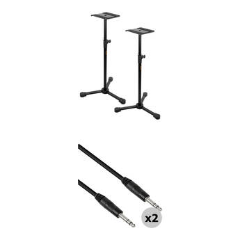 B&H Photo Video Studio Monitor Stands Kit with 1/4" TRS Cables