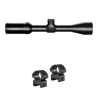 Hawke Sport Optics 3-9x40 Vantage IR Riflescope & Medium Match Ring Mount Kit (Rimfire .22 HV Illuminated Reticle)