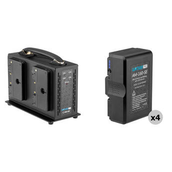 Watson Pro 4 x High-Draw 158Wh Slim Batteries & Simultaneous Quad Charger Gold Mount Kit