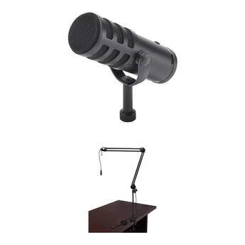 Samson Q9U XLR/USB Dynamic Broadcast Microphone Kit with XLR-Cabled Boom Arm