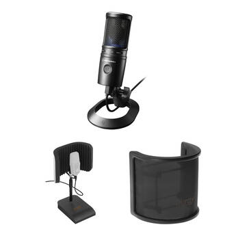 Audio-Technica AT2020USB-X Desktop Value Kit with Reflection Filter and Pop Screen