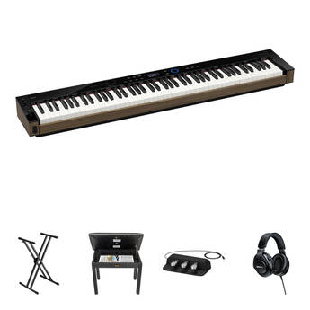 Casio Privia PX-S6000 88-Key Portable Digital Piano Kit with X-Stand, Bench, 3-Pedal Unit, and Headphones (Black)