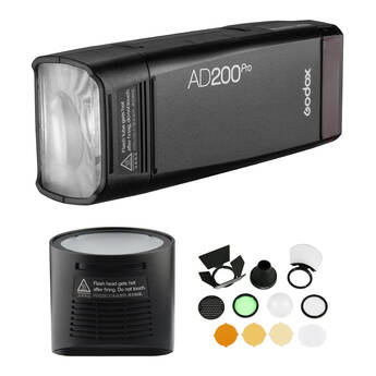 Godox AD200Pro TTL Pocket Flash Kit with Round Head and Modifiers