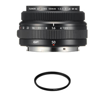 FUJIFILM GF 50mm f/3.5 R LM WR Lens with UV Filter Kit