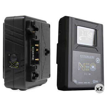 Core SWX HyperCore NEO Slim 98Wh Gold Mount 2-Battery Kit with GPM-X2A Dual Charger