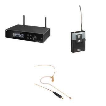 Sennheiser XSW2 Rackmount Wireless Omni Earset Microphone System Kit with Senal UEM-155-35H Mic (Beige, A: 548 to 572 MHz)
