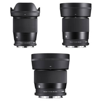 Sigma 16mm, 30mm, and 56mm f/1.4 DC DN Contemporary Lenses Kit (Leica L)