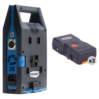 BLUESHAPE Dual Charger with XLR Power Output and Two 193Wh Battery Kit (V-Mount)