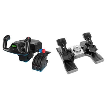 Logitech G Flight Yoke System Kit with Flight Rudder Pedals