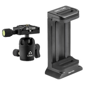 Oben MBH-11 Mini Ball Head with SPA-1000 Arca-Type Smartphone Tripod Adapter Kit