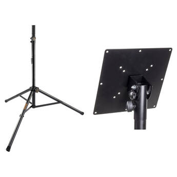 Auray Height-Adjustable Steel Speaker Stand Kit with Mounting Plate